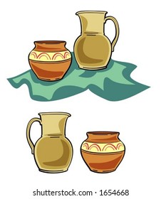 Crock jug ceramics vector pottery
