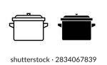Crock pot icon flat elements group