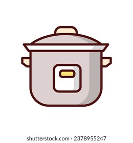Crock pot icon isolate white background vector stock illustration