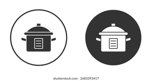 Crock pot icon, symbol, Vector pictogram. Simple element illustration.