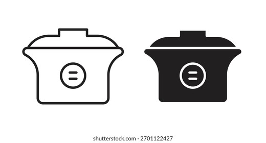 Crock pot icono de Vector glifo plano y de moda línea de trazo pack