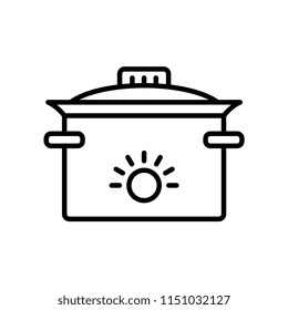 Crock Pot Outline Vector Icon