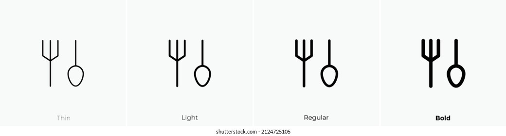 crockery icon. Thin, Light Regular And Bold style design isolated on white background