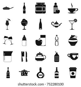 Crockery icons set. Simple set of 25 crockery vector icons for web isolated on white background