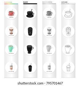 Crockery, kitchen, sets, and other web icon in cartoon style.Chocolate, drink, lableware icons in set collection.
