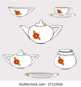 Crockery, vector illustration