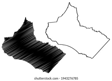Crockett County, State of Tennessee (U.S. county, United States of America) map vector illustration, scribble sketch Crockett map