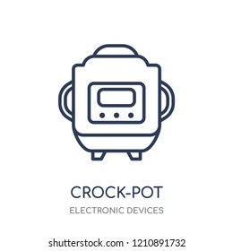 crock-pot icon. crock-pot linear symbol design from Electronic devices collection.