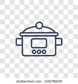 crock-pot icon. Trendy linear crock-pot logo concept on transparent background from kitchen collection