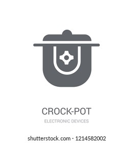 crock-pot icon. Trendy crock-pot logo concept on white background from Electronic Devices collection. Suitable for use on web apps, mobile apps and print media.
