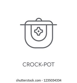 crock-pot linear icon. Modern outline crock-pot logo concept on white background from Electronic Devices collection. Suitable for use on web apps, mobile apps and print media.