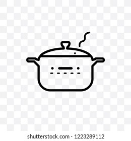 crock-pot vector linear icon isolated on transparent background, crock-pot transparency concept can be used for web and mobile