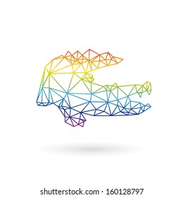 Crocodile abstract isolated on a white backgrounds, vector illustration
