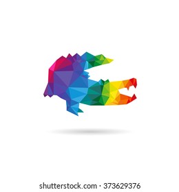 Crocodile abstract triangle design concept element isolated on a white backgrounds, vector illustration