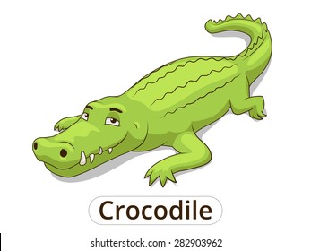 Crocodile african savannah animal cartoon vector illustration for children