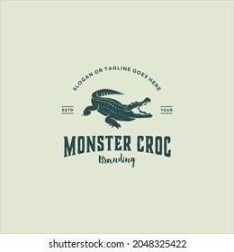 Crocodile Aligator Logo Design Vector Image