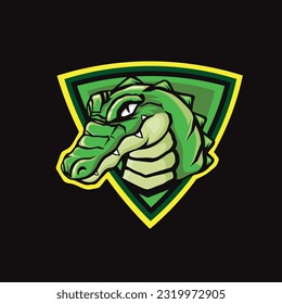 crocodile or aligator mascot esport  design vector illustration