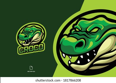 Crocodile Aligator Mascot Esport Logo For Game Team