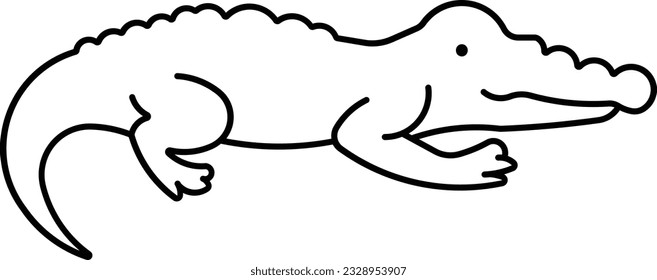 crocodile alligator caiman creeper animal Outline