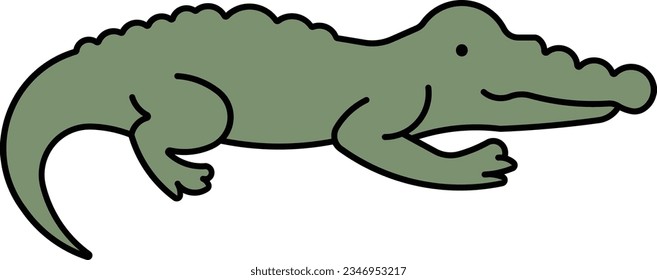 crocodile alligator caiman creeper animal Outline