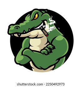 Caricatura de cocodrilo coligador vector