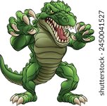 A crocodile or alligator cartoon lizard dino dinosaur angry monster mascot