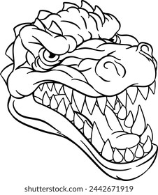 A crocodile or alligator cartoon lizard dino dinosaur angry monster mascot