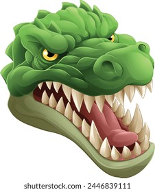 A crocodile or alligator cartoon lizard dino dinosaur angry monster mascot