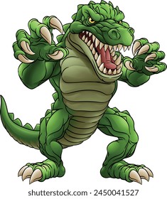 A crocodile or alligator cartoon lizard dino dinosaur angry monster mascot