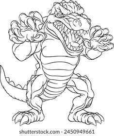 A crocodile or alligator cartoon lizard dino dinosaur angry monster mascot