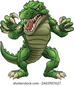 A crocodile or alligator cartoon lizard dino dinosaur angry monster mascot