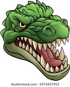 A crocodile or alligator cartoon lizard dino dinosaur angry monster mascot