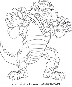 A crocodile or alligator cartoon lizard dino dinosaur angry monster mascot