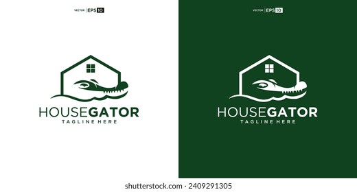 Crocodile alligator with House for Home Real Estate Residential Mortgage Apartment Building Logo Design