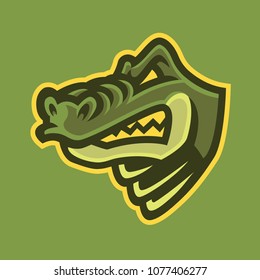 Crocodile alligator mascot, logo, symbol, icon, badge vector