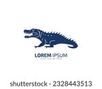 Crocodile and alligator silhouette icon vector illustration