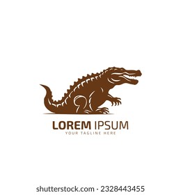 Crocodile and alligator silhouette icon vector
