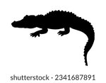 Crocodile alligator silhouette isolated. Vector illustration