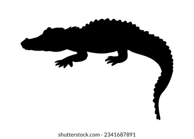 Crocodile alligator silhouette isolated. Vector illustration