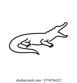 Crocodile, alligator vector icon. American, Caiman, Nil wild animal.