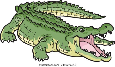 Crocodile Alligator Wild Animal Vector Illustration