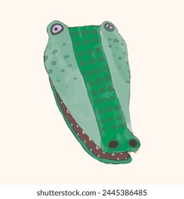 Crocodile, alligator,Animal wildlife watercolor illustration.