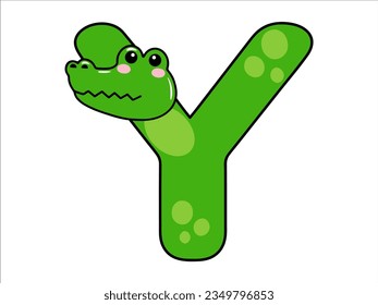 Crocodile Alphabet Letter Y Illustration