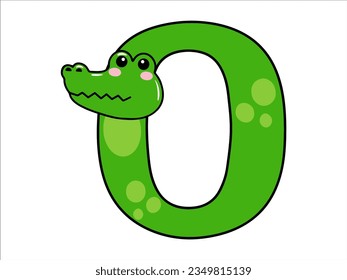 Crocodile Alphabet Number 0 Illustration