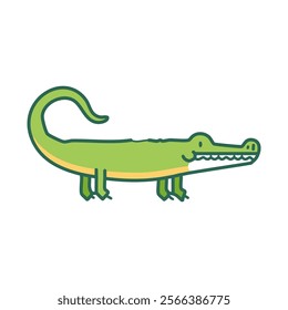 Crocodile animal cartoon icon vector illustration graphic design  green