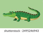 Crocodile Animal isolated flat vector illustration 