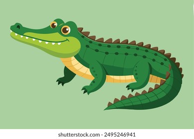 Crocodile Animal isolated flat vector illustration 