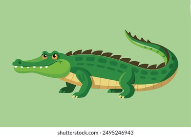 Crocodile Animal isolated flat vector illustration 