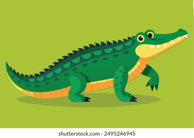 Crocodile Animal isolated flat vector illustration 