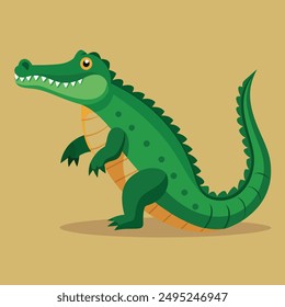 Crocodile Animal isolated flat vector illustration 